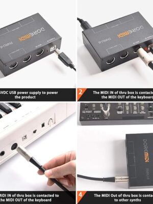 CAMOLA MIDI Thru 6 Box USB MIDI Interface 1-in 6-out MIDI Thru Box MIDI Splitter