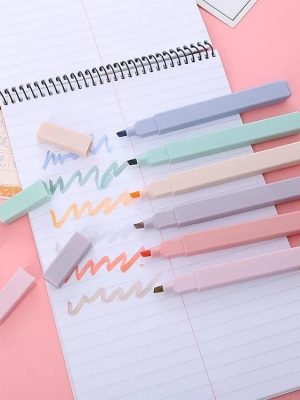 6 Pcs Aesthetic Cute Highlighters pen