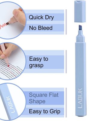 6 Pcs Aesthetic Cute Highlighters pen