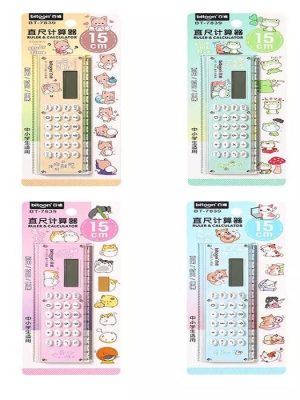 Cartoon Design 15 Cm Scale with Digital Calculator