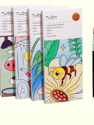 COLORING WATER DRAWING BOOKS WITH BRUSH