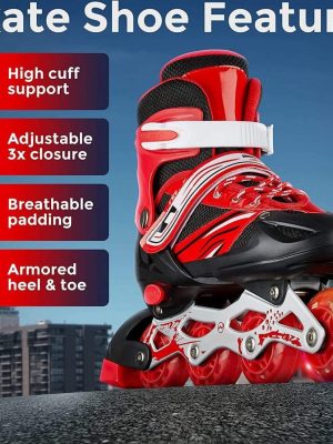 INLINE BLUE,RED SKATES FOR KIDS